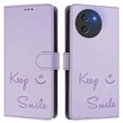 For Doogee Note 59 / Note 59 Pro Smile Embossing RFID Leather Phone Case(Light Purple) - 2