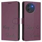 For Doogee Note 59 / Note 59 Pro Smile Embossing RFID Leather Phone Case(Violet) - 2