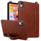 For iPad mini 6 / mini 2024 TPU Leather Back Tablet Case with Wristband(Brown) - 1