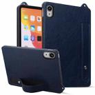 For iPad mini 6 / mini 2024 TPU Leather Back Tablet Case with Wristband(Dark Blue) - 1