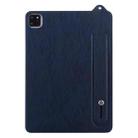 For iPad Pro 11 2024 TPU Leather Back Tablet Case with Wristband(Dark Blue) - 2