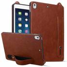 For iPad 10.2 2021 / 2020 / 10.5 2019 TPU Leather Back Tablet Case with Wristband(Brown) - 1