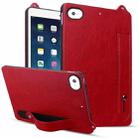 For iPad mini 5 / 4 / 3 / 2 / 1 TPU Leather Back Tablet Case with Wristband(Red) - 1