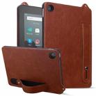 For Amazon Fire HD 8 2018 / 2017 TPU Leather Back Tablet Case with Wristband(Brown) - 1