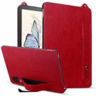 For Amazon Kindle Paperwhite 12th 2024 TPU Leather Back Tablet Case with Wristband(Red) - 1