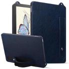 For Amazon Kindle Paperwhite 12th 2024 TPU Leather Back Tablet Case with Wristband(Dark Blue) - 1