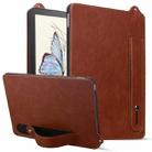 For Amazon Kindle Paperwhite 5 11th TPU Leather Back Tablet Case with Wristband(Brown) - 1