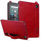 For Amazon Kindle HD8 / HD8 Plus 2024 TPU Leather Back Tablet Case with Wristband(Red) - 1