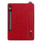 For Samsung Galaxy Tab S10 / S9 / S8 / S7 TPU Leather Back Tablet Case with Wristband(Red) - 2