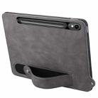 For Samsung Galaxy Tab S10 / S9 / S8 / S7 TPU Leather Back Tablet Case with Wristband(Grey) - 3