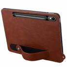 For Samsung Galaxy Tab S10 / S9 / S8 / S7 TPU Leather Back Tablet Case with Wristband(Brown) - 3