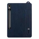 For Samsung Galaxy Tab S10 / S9 / S8 / S7 TPU Leather Back Tablet Case with Wristband(Dark Blue) - 2