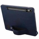 For Samsung Galaxy Tab S10 / S9 / S8 / S7 TPU Leather Back Tablet Case with Wristband(Dark Blue) - 3