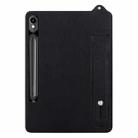 For Samsung Galaxy Tab S10 / S9 / S8 / S7 TPU Leather Back Tablet Case with Wristband(Black) - 2