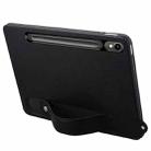For Samsung Galaxy Tab S10 / S9 / S8 / S7 TPU Leather Back Tablet Case with Wristband(Black) - 3