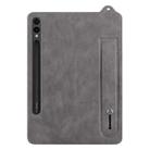 For Samsung Galaxy Tab S10+ / S9+ / S8+ TPU Leather Back Tablet Case with Wristband(Grey) - 2