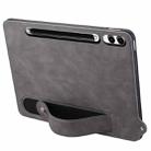 For Samsung Galaxy Tab S10+ / S9+ / S8+ TPU Leather Back Tablet Case with Wristband(Grey) - 3