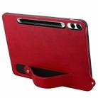 For Samsung Galaxy Tab S10 Ultra / S9 Ultra TPU Leather Back Tablet Case with Wristband(Red) - 3