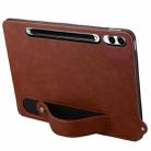 For Samsung Galaxy Tab S10 Ultra / S9 Ultra TPU Leather Back Tablet Case with Wristband(Brown) - 3