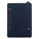 For Samsung Galaxy Tab S10 Ultra / S9 Ultra TPU Leather Back Tablet Case with Wristband(Dark Blue) - 2