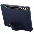 For Samsung Galaxy Tab S10 Ultra / S9 Ultra TPU Leather Back Tablet Case with Wristband(Dark Blue) - 3