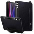 For Samsung Galaxy Tab S10 Ultra / S9 Ultra TPU Leather Back Tablet Case with Wristband(Black) - 1