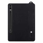 For Samsung Galaxy Tab S10 Ultra / S9 Ultra TPU Leather Back Tablet Case with Wristband(Black) - 2
