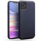 For iPhone 11 QIALINO Shockproof Top-grain Leather Protective Case(Royal Blue) - 1