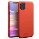 For iPhone 11 QIALINO Shockproof Top-grain Leather Protective Case(Orange) - 1