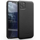 For iPhone 11 Pro QIALINO Shockproof Top-grain Leather Protective Case(Black) - 1