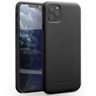 For iPhone 11 Pro Max QIALINO Shockproof Top-grain Leather Protective Case(Black) - 1
