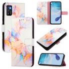 For Cubot P50 PT003 Marble Pattern Flip Leather Phone Case(Galaxy Marble White) - 1