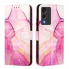 For Cubot A10 PT003 Marble Pattern Flip Leather Phone Case(Pink Purple Gold) - 2