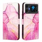 For Cubot A20 PT003 Marble Pattern Flip Leather Phone Case(Pink Purple Gold) - 2