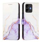 For Cubot Note 40 PT003 Marble Pattern Flip Leather Phone Case(White Purple) - 2