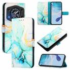 For Cubot A30 PT003 Marble Pattern Flip Leather Phone Case(Green) - 1