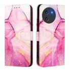 For Doogee Note 59 / Note 59 Pro PT003 Marble Pattern Flip Leather Phone Case(Pink Purple Gold) - 3