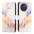 For Doogee Note 59 / Note 59 Pro PT003 Marble Pattern Flip Leather Phone Case(Galaxy Marble White) - 3