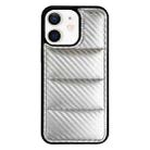 For iPhone 11 Carbon Fiber Texture Down Jacket Phone Case(Silver) - 1