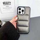 For iPhone 11 Pro Max Carbon Fiber Texture Down Jacket Phone Case(Grey) - 2