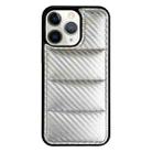 For iPhone 12 Pro Carbon Fiber Texture Down Jacket Phone Case(Silver) - 1