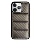 For iPhone 12 Pro Max Carbon Fiber Texture Down Jacket Phone Case(Grey) - 1