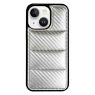 For iPhone 13 Carbon Fiber Texture Down Jacket Phone Case(Silver) - 1