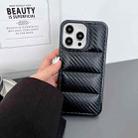 For iPhone 13 Carbon Fiber Texture Down Jacket Phone Case(Black) - 2