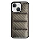 For iPhone 14 Carbon Fiber Texture Down Jacket Phone Case(Grey) - 1