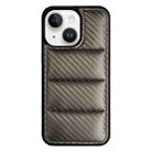 For iPhone 15 Carbon Fiber Texture Down Jacket Phone Case(Grey) - 1