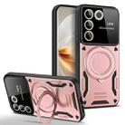 For vivo V27 / V27 Pro Global Large Window MagSafe Holder Phone Case(Rose Gold) - 1