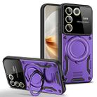 For vivo V27 / V27 Pro Global Large Window MagSafe Holder Phone Case(Purple) - 1