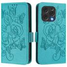 For Doogee N55 Plus Embossed Rose RFID Anti-theft Leather Phone Case(Light Blue) - 2