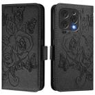 For Doogee N55 Plus Embossed Rose RFID Anti-theft Leather Phone Case(Black) - 2